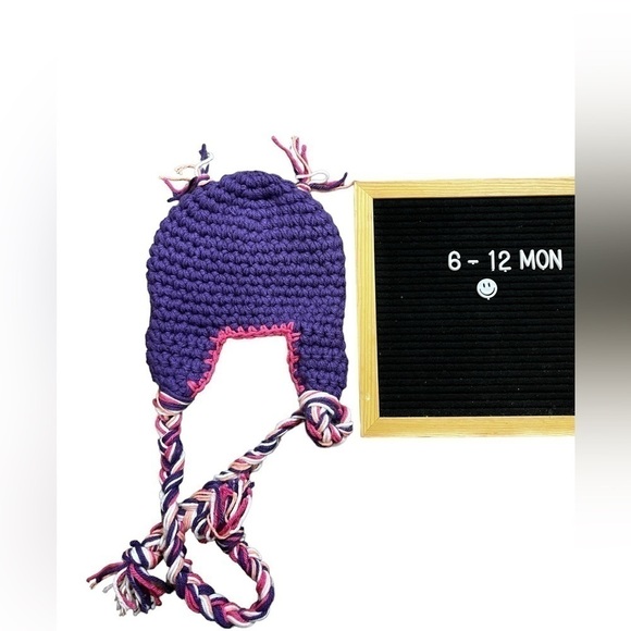 𝅺CROCHETED Owl Tie up Toque - Picture 5 of 5